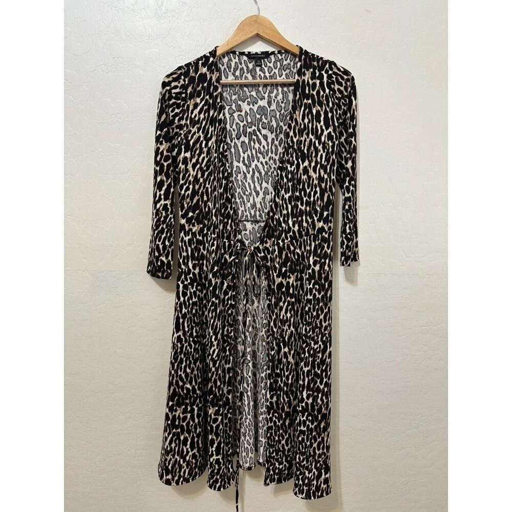 Banana Republic Womans Animal Print Robe Size XS Mob Wife Stretch‎ 3/4 Sleeve